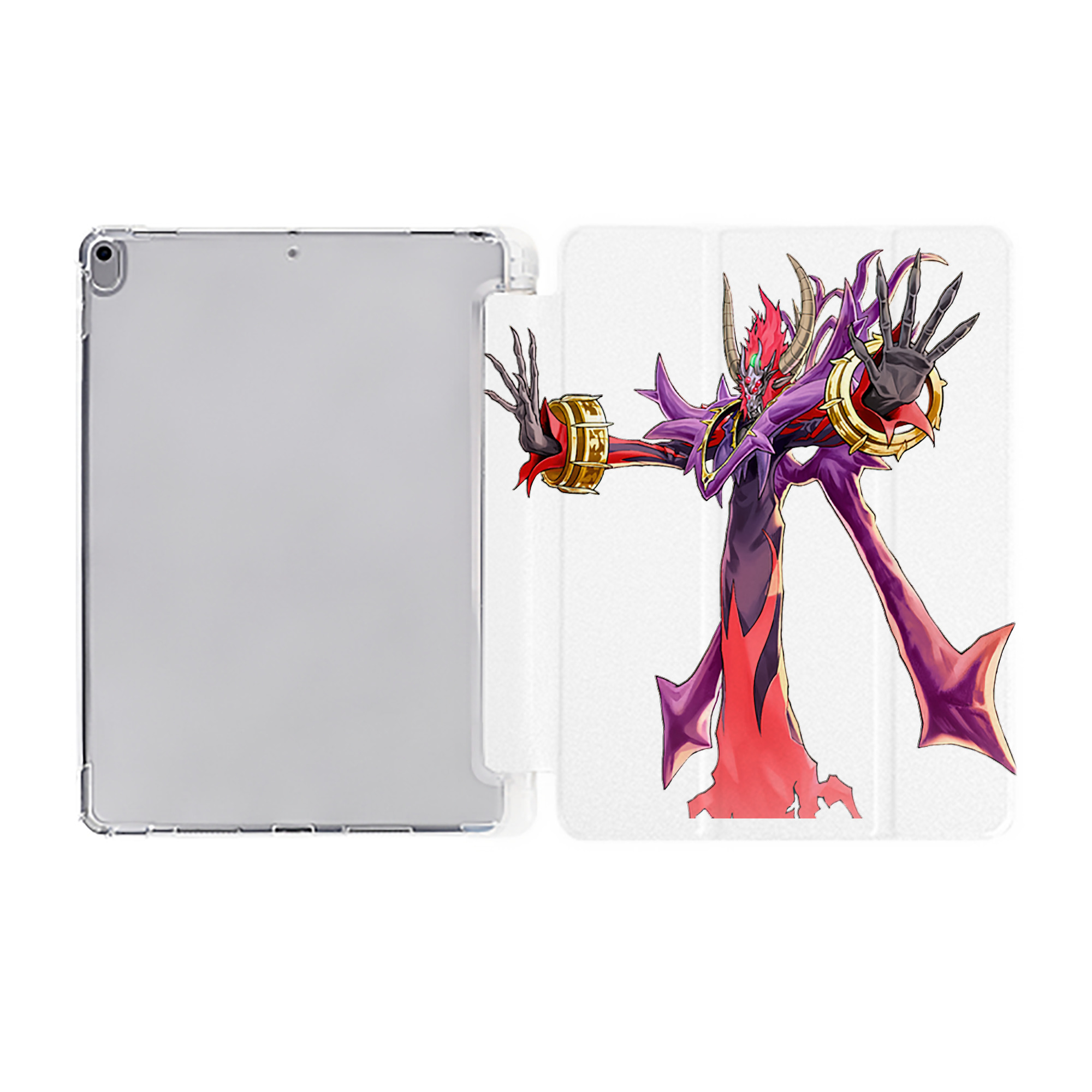 （画像用） 遊☆戯☆王 Yu-Gi-Oh! IPad ケース ペン収納付き 三つ折りスタンド PUレザー×シリコン 対応機種9.5/10.5/10.9インチ